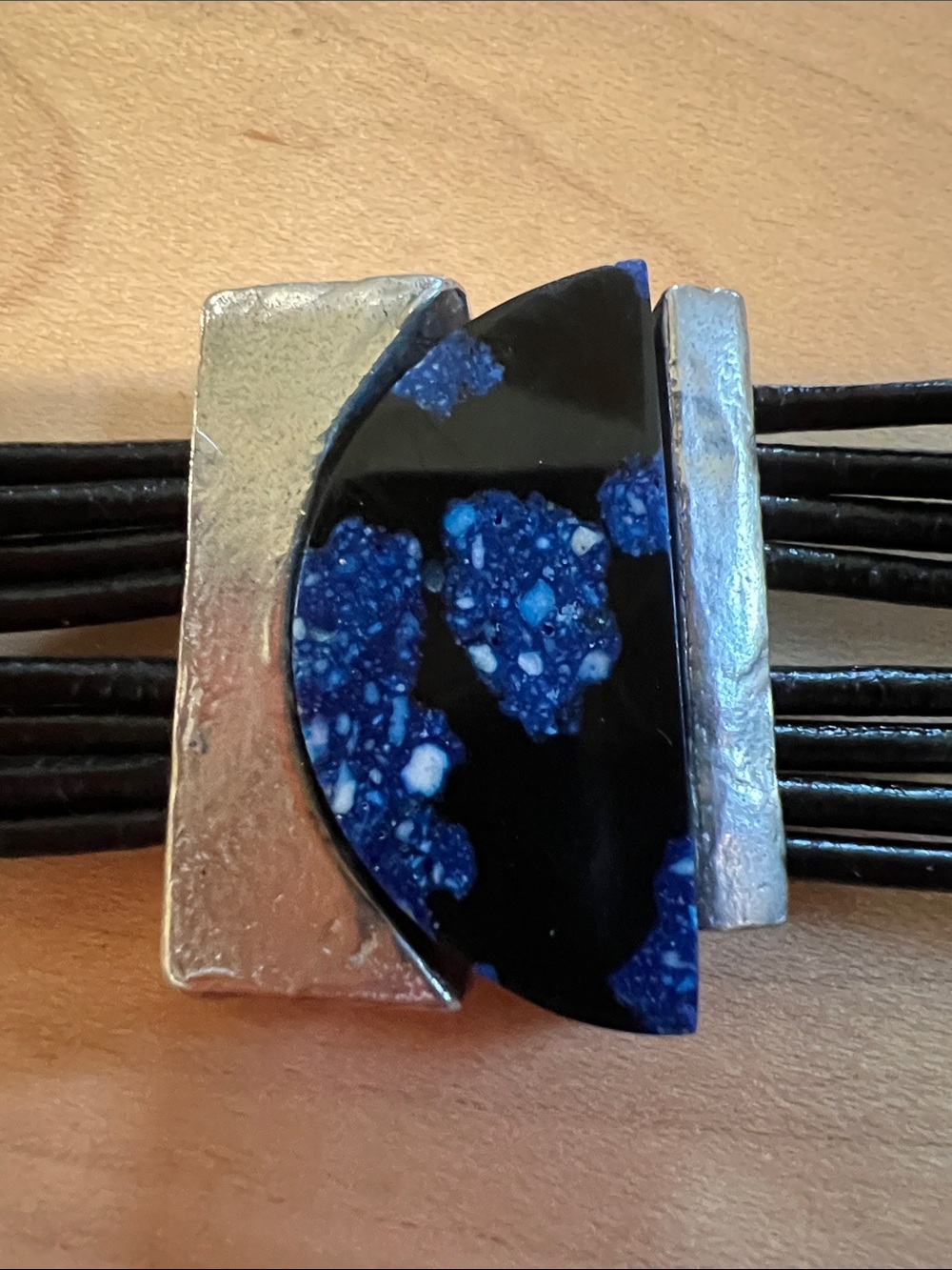 Anne-Marie Chagnon-Strand Black Bracelet with Blue Accent
